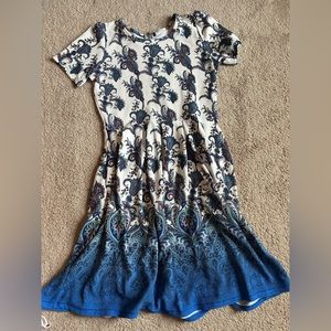 Lularoe Amelia dress size XL ombré paisley like new